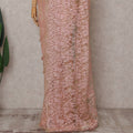 Blush Pink French Lace Saree Piece