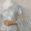 Powder Blue French Lace Saree Piece