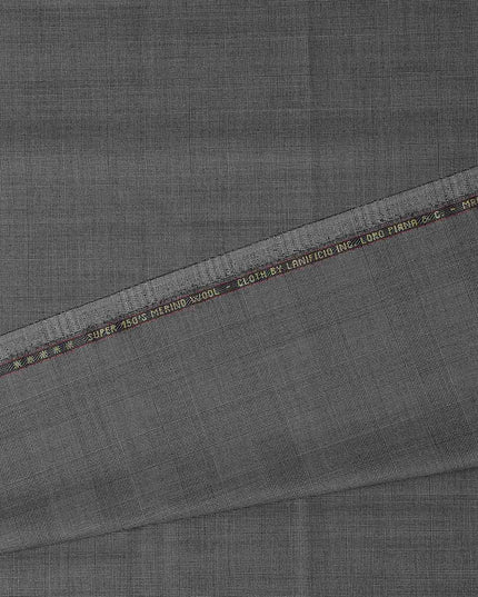 Classic Steel Grey Self Loro Piana Super 150's Merino Wool Suiting Tailoring Fabric Fine 3.75m x 150cm Piece Premium Quality Italian Origin - D32045 Regal Fabrics