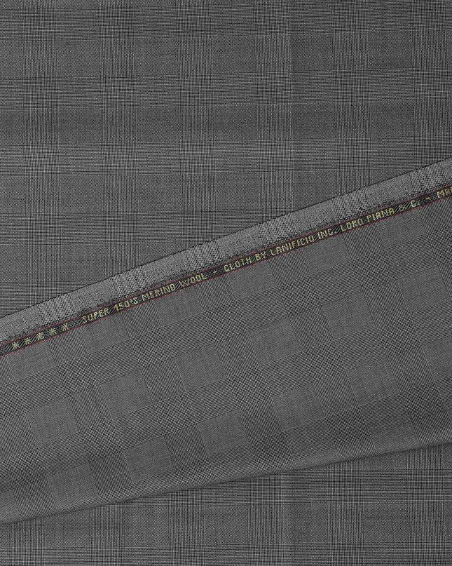 Classic Steel Grey Self Loro Piana Super 150's Merino Wool Suiting Tailoring Fabric Fine 3.75m x 150cm Piece Premium Quality Italian Origin - D32045 Regal Fabrics
