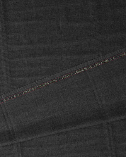 Exquisite Charcoal Black Self Loro Piana Super 150's Merino Wool Suiting Tailoring Fabric Fine 3.75m x 150cm Piece Premium Quality Italian Origin - D32034 Regal Fabrics