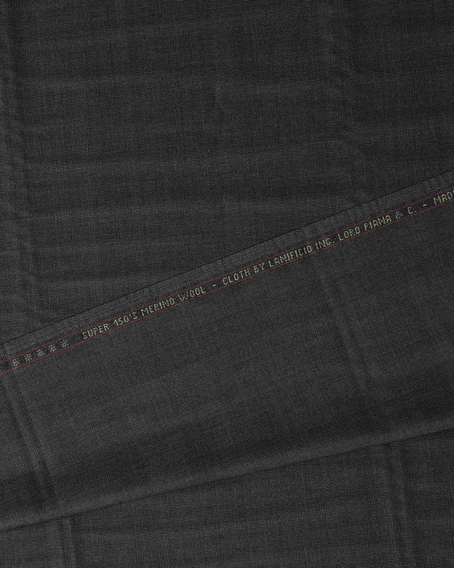 Exquisite Charcoal Black Self Loro Piana Super 150's Merino Wool Suiting Tailoring Fabric Fine 3.75m x 150cm Piece Premium Quality Italian Origin - D32034 Regal Fabrics