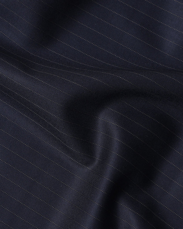 Slate Navy Blue Loro Piana Wool Suiting 3.75m