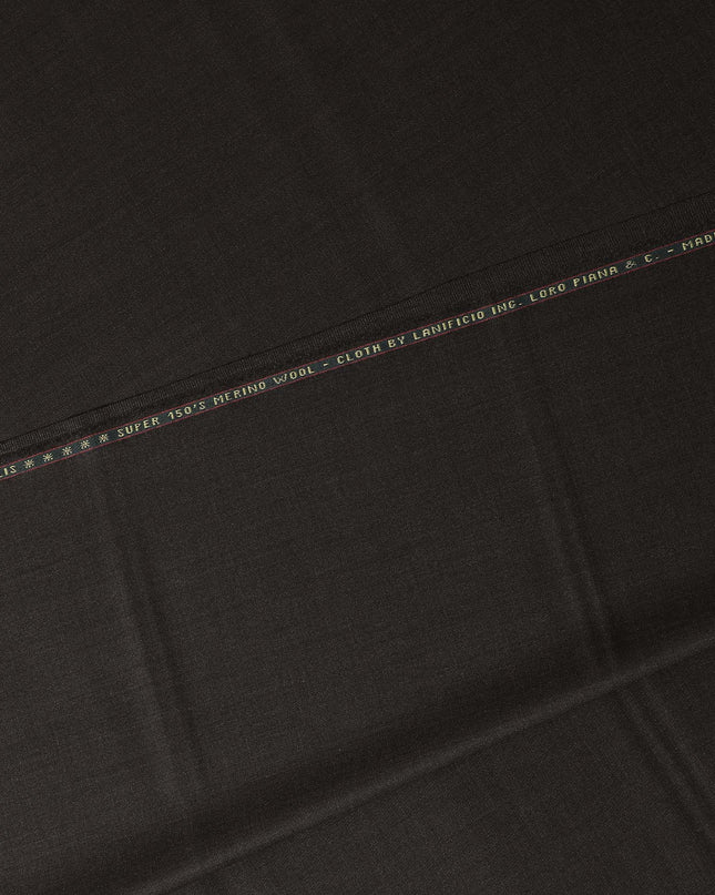 Rich Dark Espresso Brown Self Loro Piana Super 150's Merino Wool Suiting Tailoring Fabric Fine 3.75m x 150cm Piece Premium Quality Italian Origin - D32037 Regal Fabrics