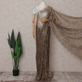 Antique Bronze Chantilly Lace Saree - D31611