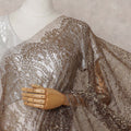Antique Bronze Chantilly Lace Saree - D31611