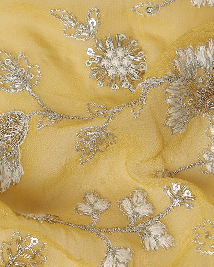 golden mustard yellow floral Fabric 110cm | Regal Fabrics