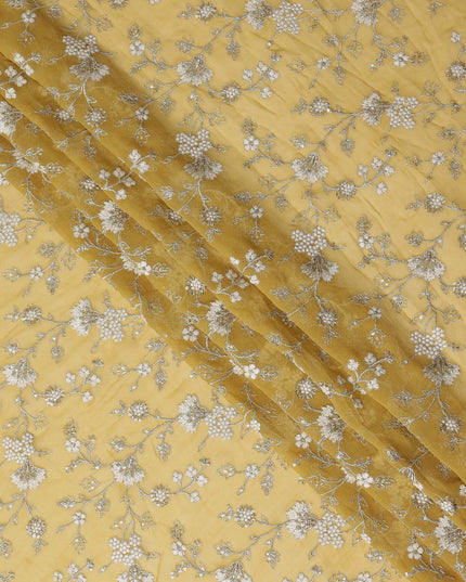 golden mustard yellow floral Fabric 110cm | Regal Fabrics