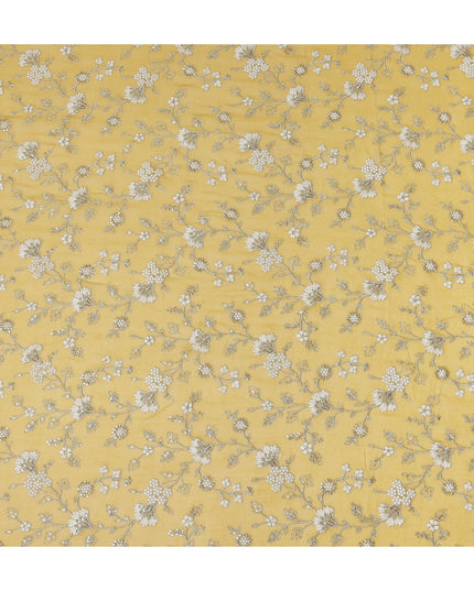golden mustard yellow floral Fabric 110cm | Regal Fabrics