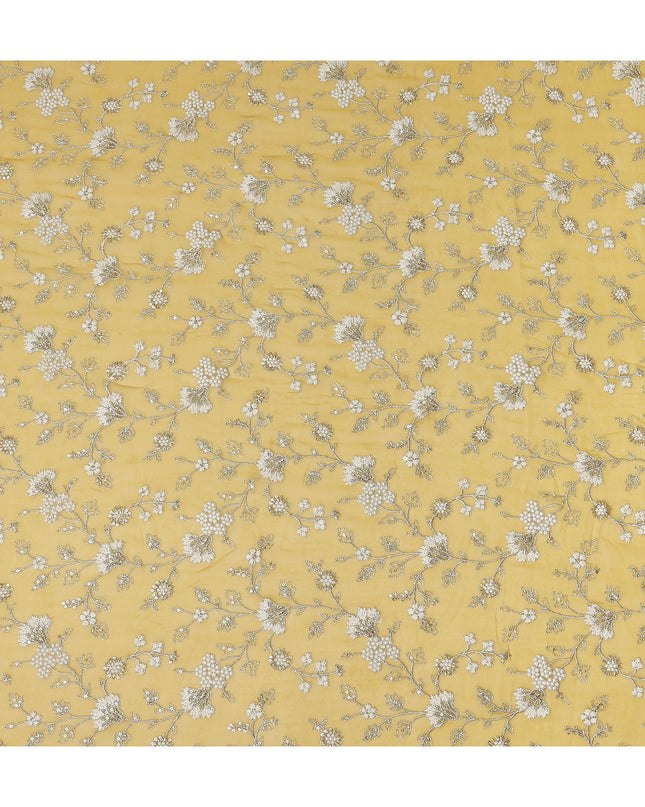 golden mustard yellow floral Fabric 110cm | Regal Fabrics