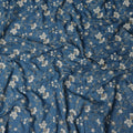 Denim Blue Synthetic Tussar Embroidery Fabric 110cm