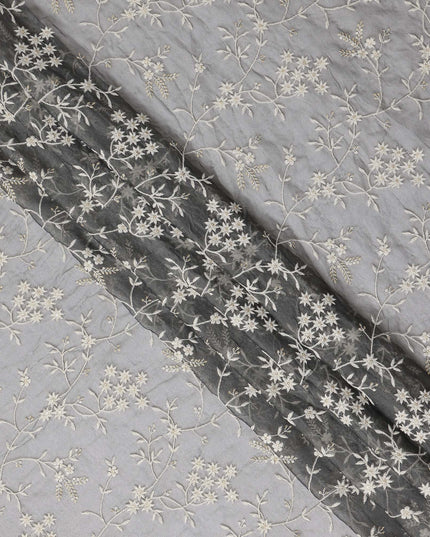 silver grey floral Fabric 110cm | Regal Fabrics