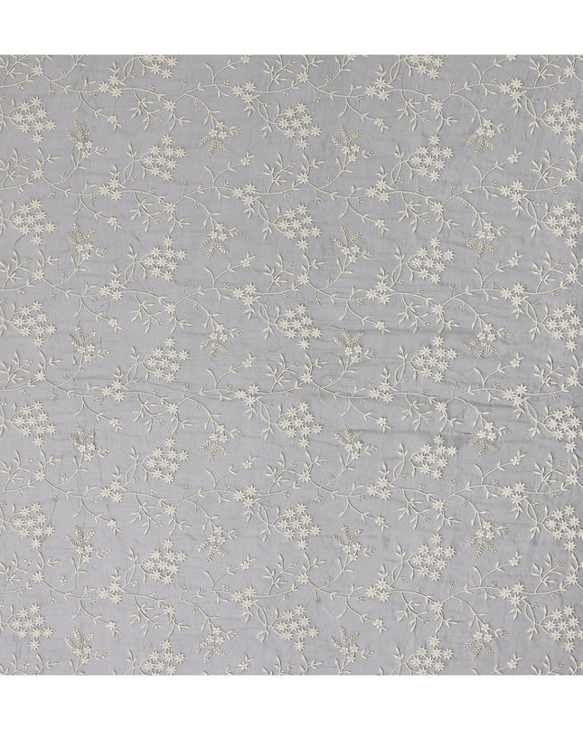 silver grey floral Fabric 110cm | Regal Fabrics