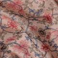 Warm Peach Synthetic Tussar Embroidery Fabric 110cm