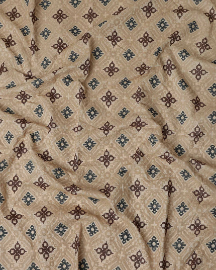 Warm Beige Pure Tussar Silk Fabric 110cm