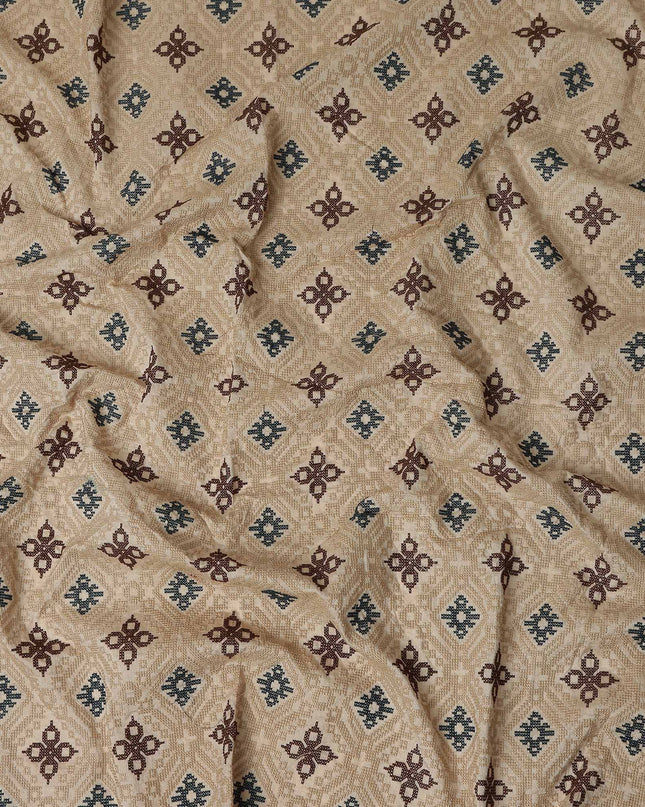 Warm Beige Pure Tussar Silk Fabric 110cm
