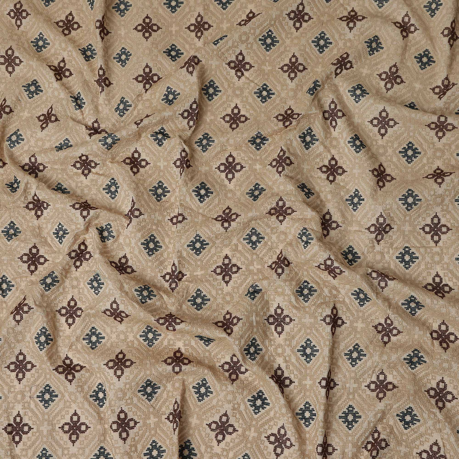 Warm Beige Pure Tussar Silk Fabric 110cm