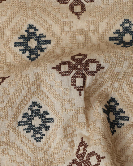 Warm Beige Pure Tussar Silk Fabric 110cm