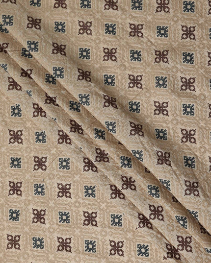 Warm Beige Pure Tussar Silk Fabric 110cm