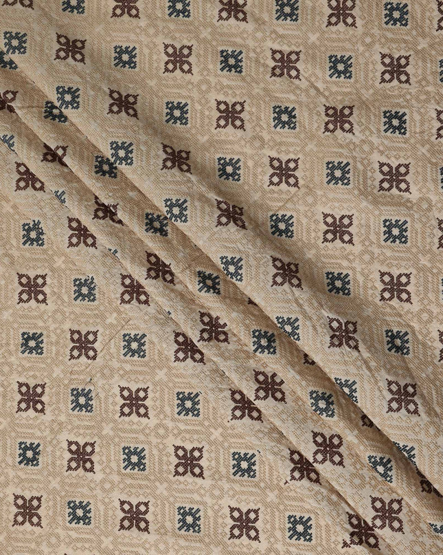 Warm Beige Pure Tussar Silk Fabric 110cm