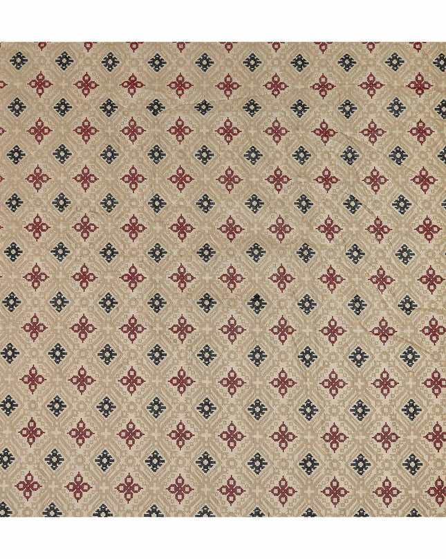 Sand Beige Synthetic Tussar Embroidery Fabric 110cm
