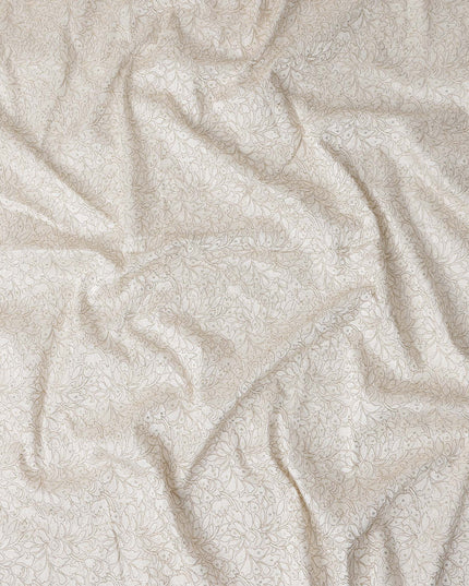 Cream Beige Pure Tussar Silk Fabric 110cm