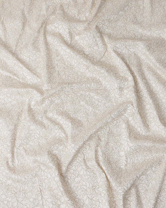Cream Beige Pure Tussar Silk Fabric 110cm