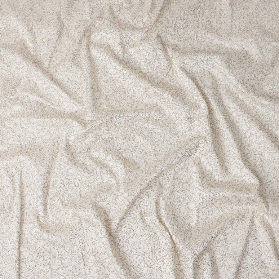 Cream Beige Pure Tussar Silk Fabric 110cm