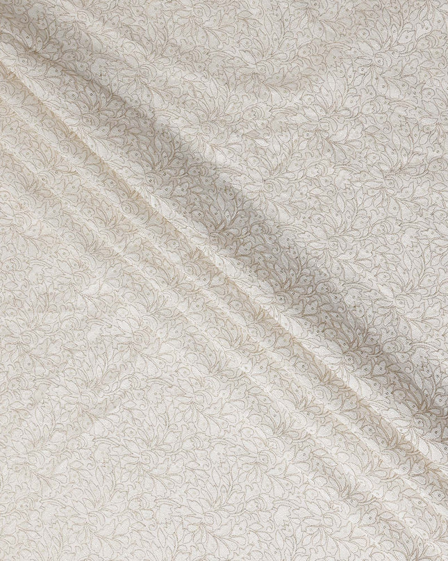 Cream Beige Pure Tussar Silk Fabric 110cm