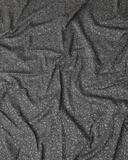 Graphite Grey Pure Tussar Silk Fabric 110cm