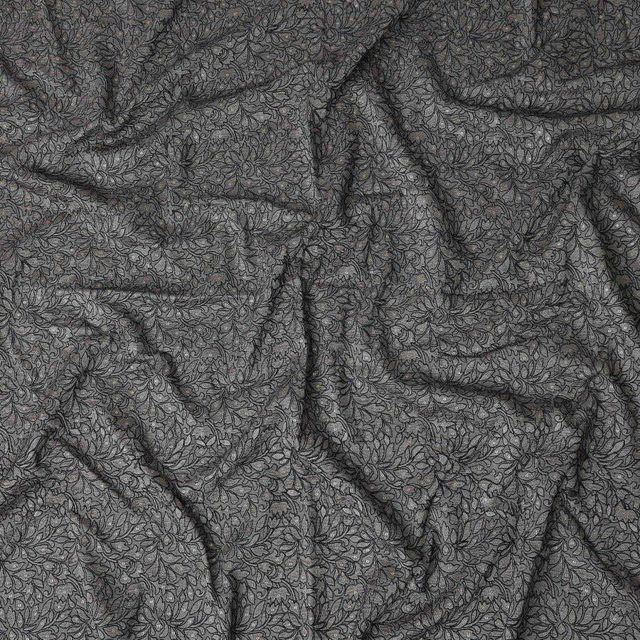 Graphite Grey Pure Tussar Silk Fabric 110cm