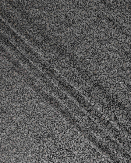 Graphite Grey Pure Tussar Silk Fabric 110cm