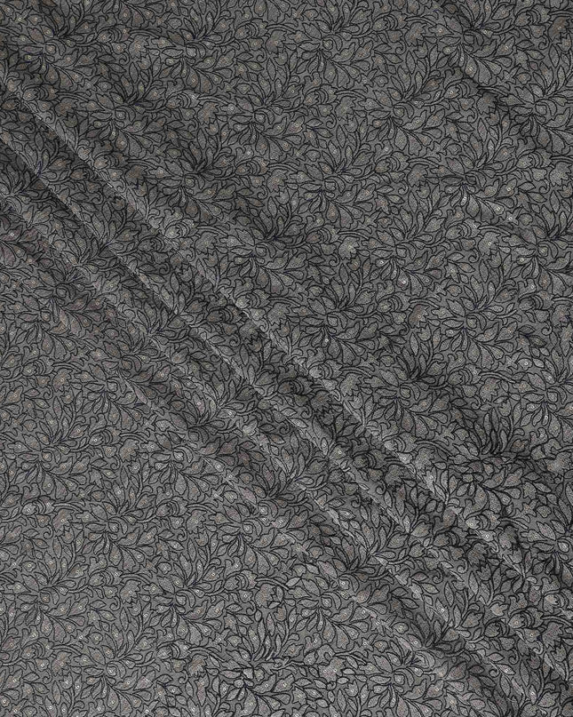 Graphite Grey Pure Tussar Silk Fabric 110cm