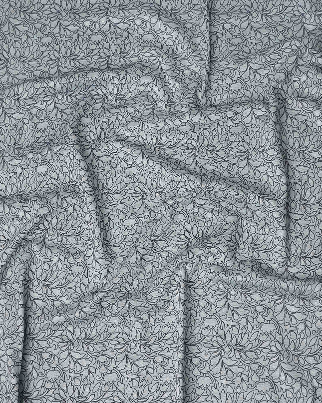 Silver Grey Pure Tussar Silk Fabric 110cm
