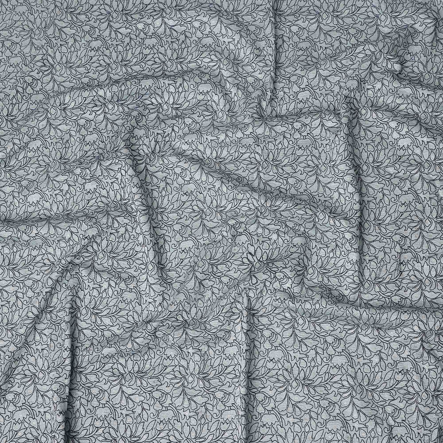 Silver Grey Pure Tussar Silk Fabric 110cm