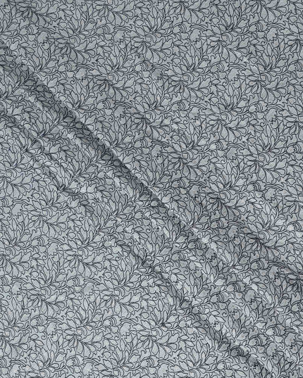 Silver Grey Pure Tussar Silk Fabric 110cm