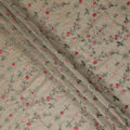 Khaki Beige Synthetic Tussar Embroidery Fabric 110cm