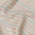 Champagne Beige Synthetic Chiffon Embroidery Fabric 110cm
