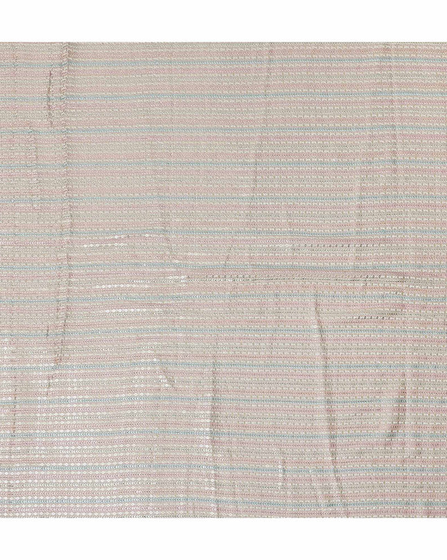 Champagne Beige Synthetic Chiffon Embroidery Fabric 110cm