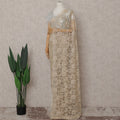 Champagne Gold Floral French Chantilly Lace Saree