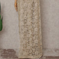 Champagne Gold Floral French Chantilly Lace Saree