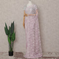 Lilac Blush Floral French Chantilly Lace Saree