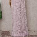 Lilac Blush Floral French Chantilly Lace Saree