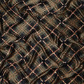 Black Olive Checks Silk Satin Fabric 110cm