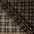 Black Olive Checks Silk Satin Fabric 110cm