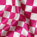 Fuchsia Pink Checkered Silk Satin Fabric 110cm