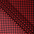 Scarlet Red Checkered Silk Satin Fabric 110cm