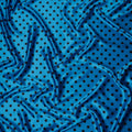 Cerulean Blue Polka Dot Silk Satin Fabric 140cm