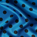 Cerulean Blue Polka Dot Silk Satin Fabric 140cm