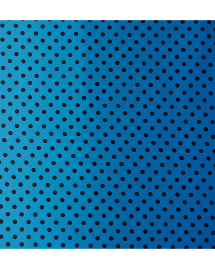 Cerulean Blue Polka Dot Silk Satin Fabric 140cm
